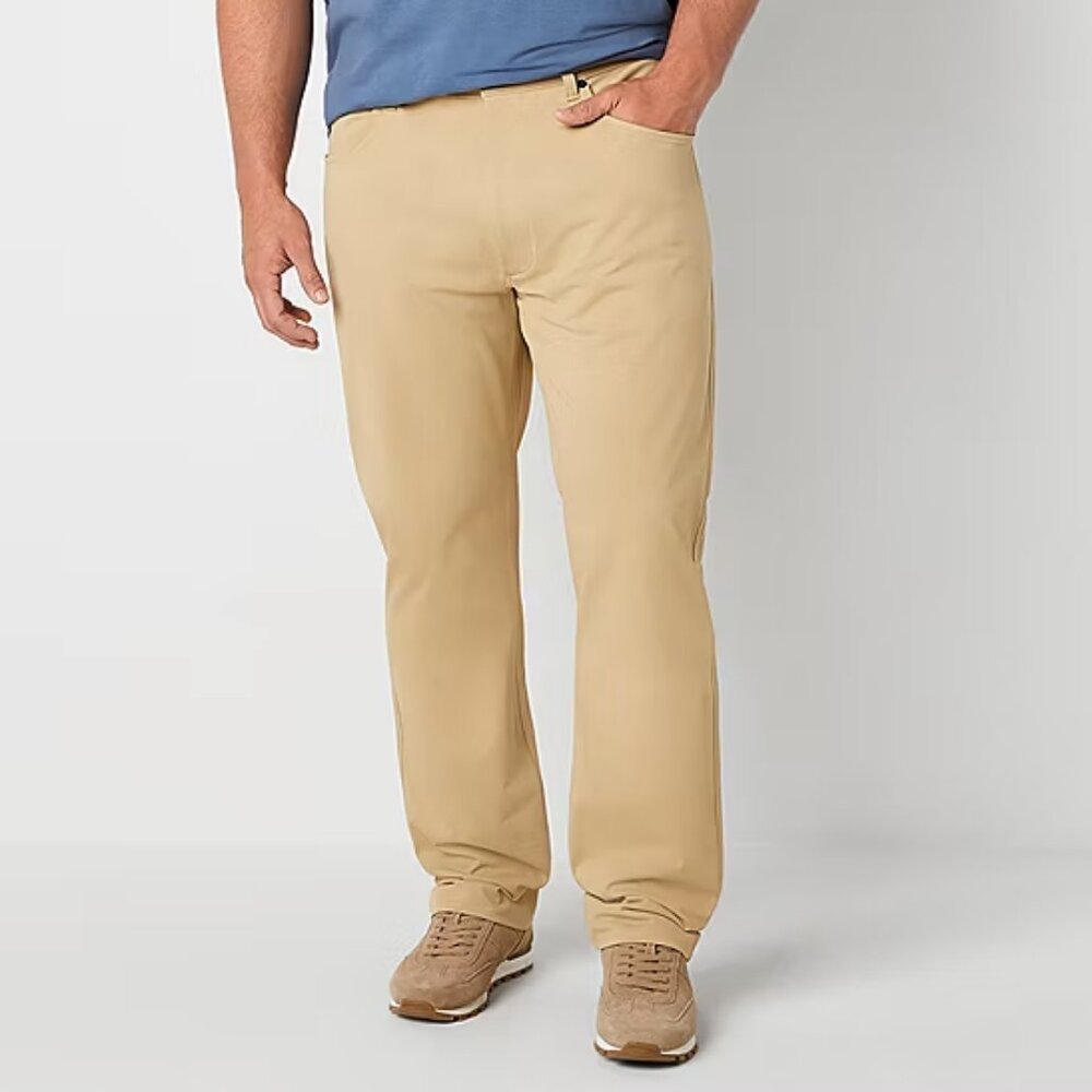 Stylus Mens Big and Tall Athletic Fit Flat Front Pants - Gold 925299